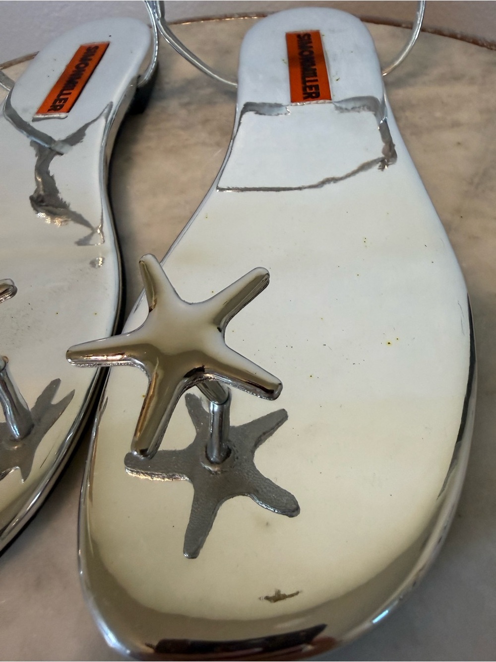 Simon Miller Silver Metallic Sandals Coastal - Picture 5 of 14